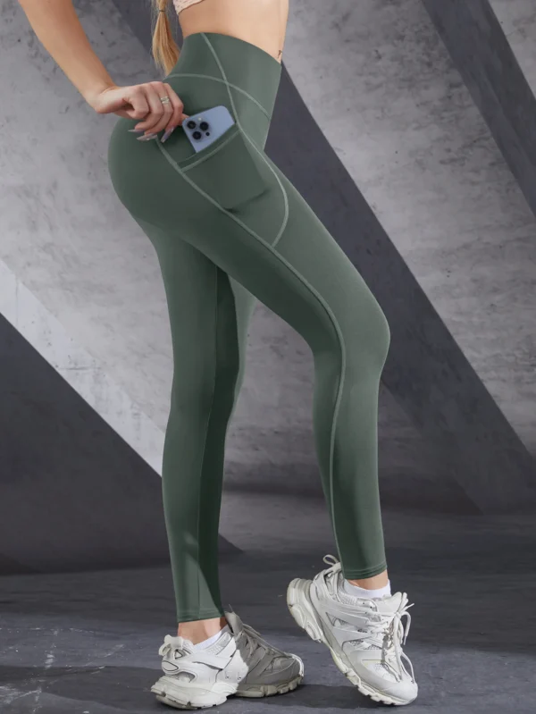 High Waist Women's Yoga Pants With Pockets - Image 15