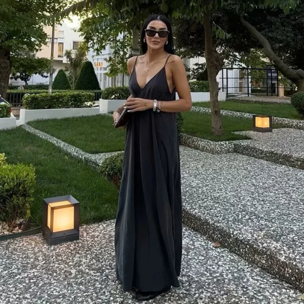 MUJER Black Slip-on Dress