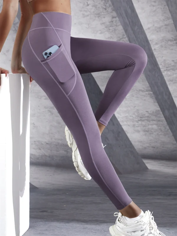 High Waist Women's Yoga Pants With Pockets - Image 11