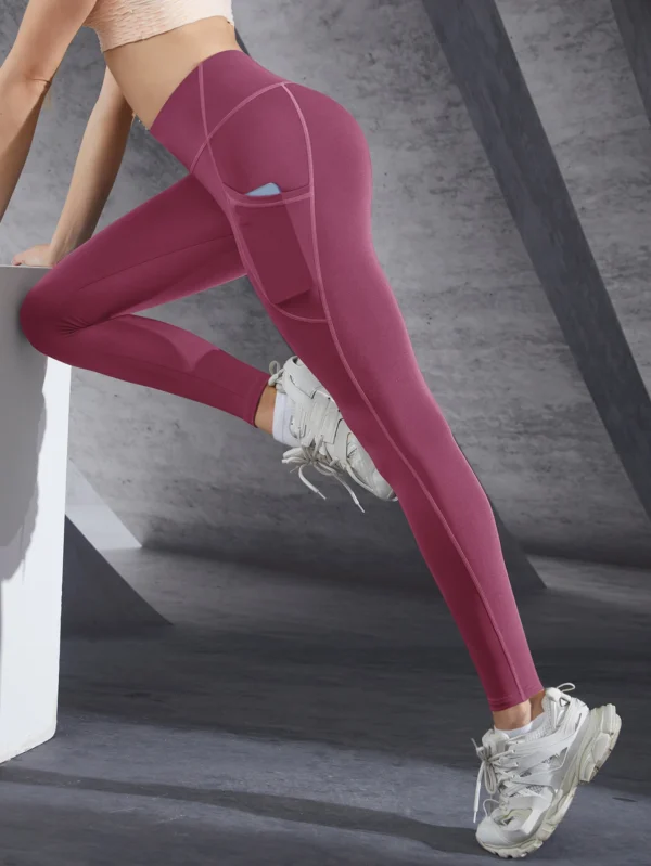 High Waist Women's Yoga Pants With Pockets - Image 14