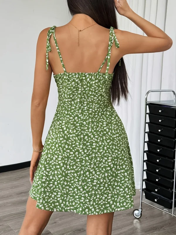 Women's Summer Floral Spaghetti Strap Beach Dress - Image 3