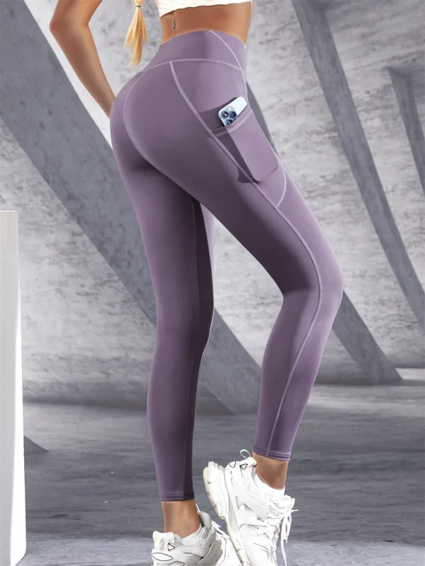 High Waist Women's Yoga Pants With Pockets - Image 12